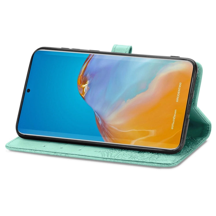 For Huawei P50 Mandala Flower Embossed Horizontal Flip Leather Case with Bracket / Card Slot / Wallet / Lanyard