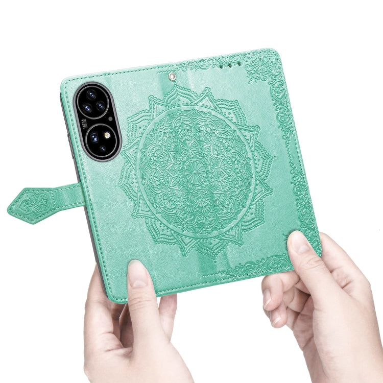 For Huawei P50 Mandala Flower Embossed Horizontal Flip Leather Case with Bracket / Card Slot / Wallet / Lanyard