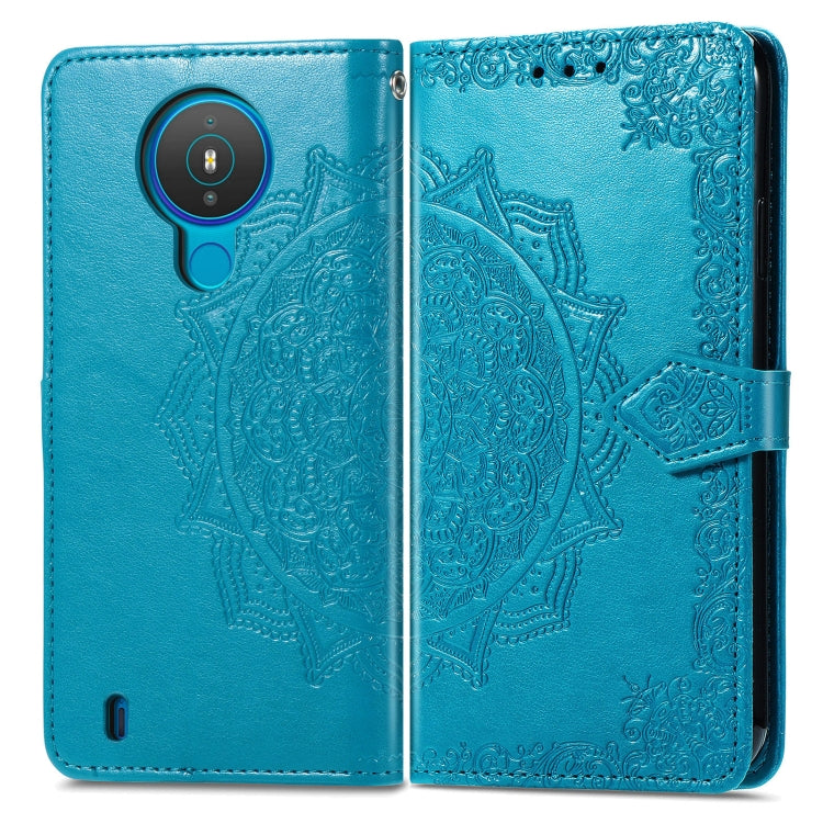 For Nokia 1.4 Mandala Flower Embossed Horizontal Flip Leather Case with Bracket / Card Slot / Wallet / Lanyard