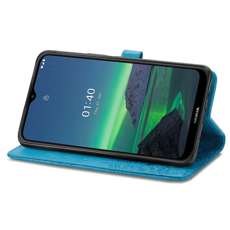 For Nokia 1.4 Mandala Flower Embossed Horizontal Flip Leather Case with Bracket / Card Slot / Wallet / Lanyard