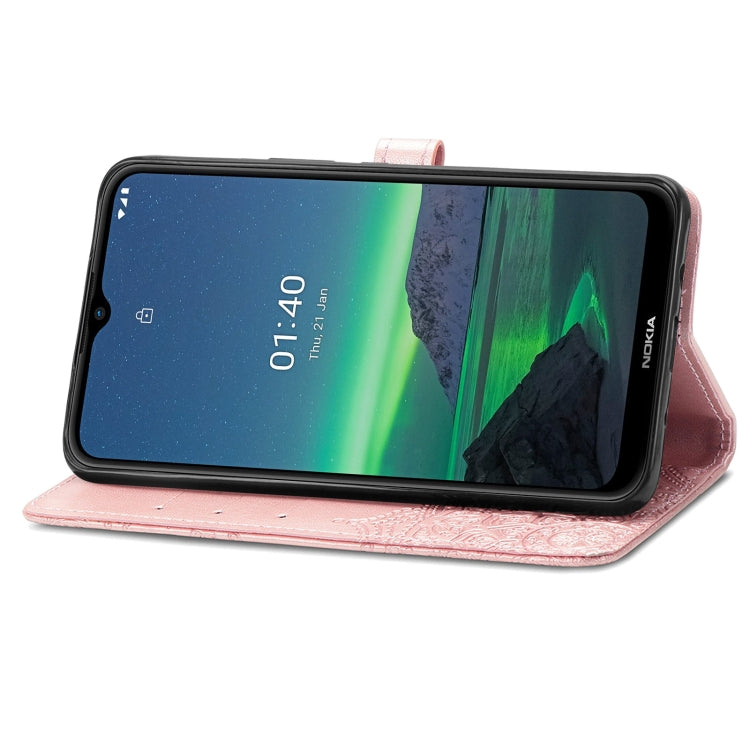 For Nokia 1.4 Mandala Flower Embossed Horizontal Flip Leather Case with Bracket / Card Slot / Wallet / Lanyard