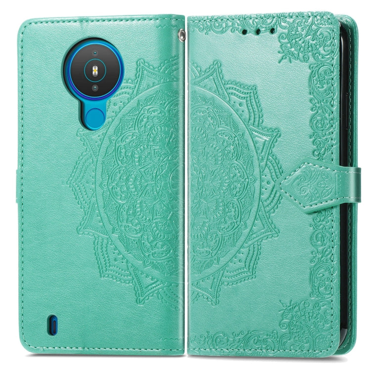 For Nokia 1.4 Mandala Flower Embossed Horizontal Flip Leather Case with Bracket / Card Slot / Wallet / Lanyard