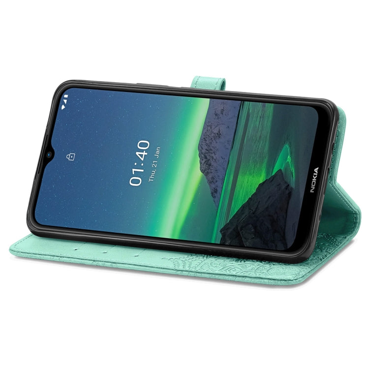 For Nokia 1.4 Mandala Flower Embossed Horizontal Flip Leather Case with Bracket / Card Slot / Wallet / Lanyard