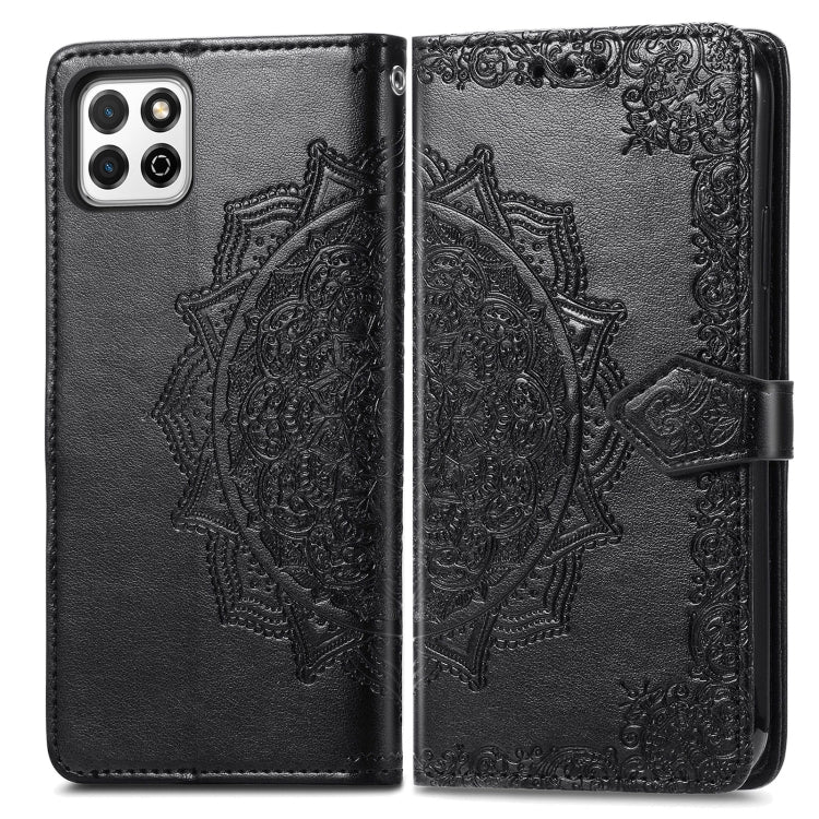 For Huawei Enjoy 20 5G Mandala Flower Embossed Horizontal Flip Leather Case with Bracket / Card Slot / Wallet / Lanyard