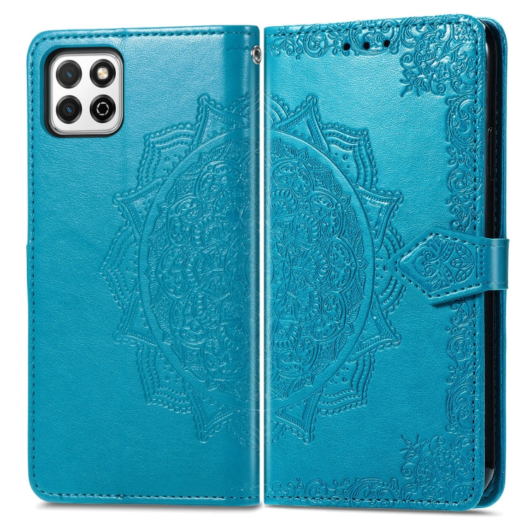For Huawei Enjoy 20 5G Mandala Flower Embossed Horizontal Flip Leather Case with Bracket / Card Slot / Wallet / Lanyard
