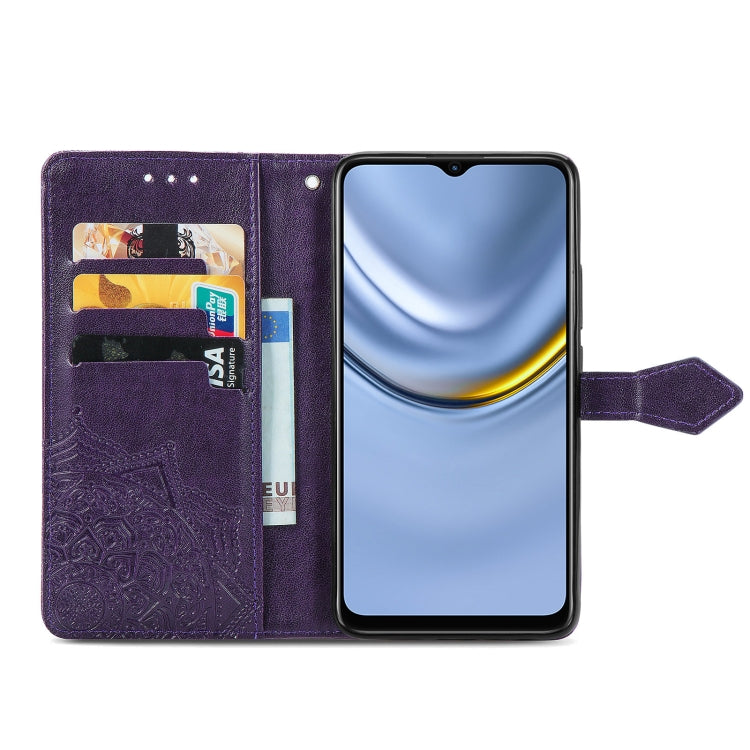 For Huawei Enjoy 20 5G Mandala Flower Embossed Horizontal Flip Leather Case with Bracket / Card Slot / Wallet / Lanyard