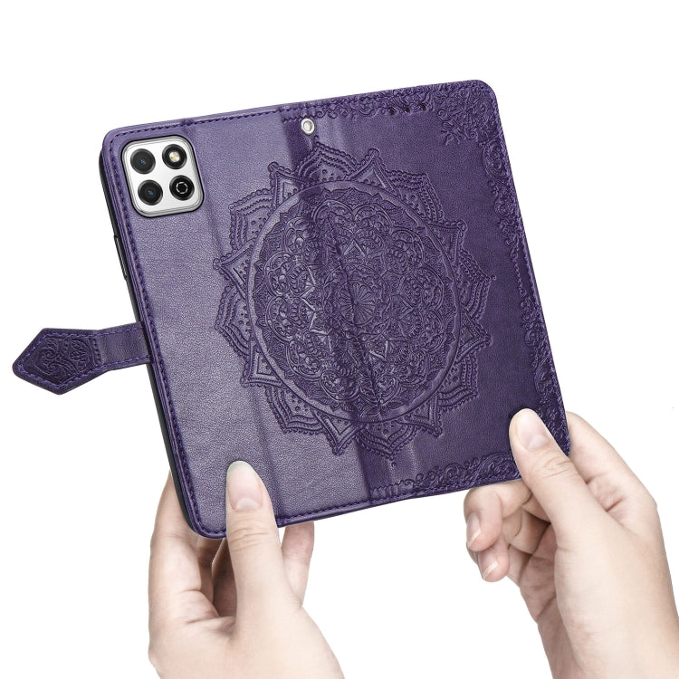 For Huawei Enjoy 20 5G Mandala Flower Embossed Horizontal Flip Leather Case with Bracket / Card Slot / Wallet / Lanyard