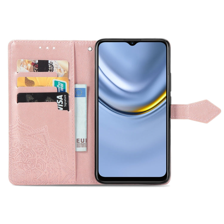 For Huawei Enjoy 20 5G Mandala Flower Embossed Horizontal Flip Leather Case with Bracket / Card Slot / Wallet / Lanyard