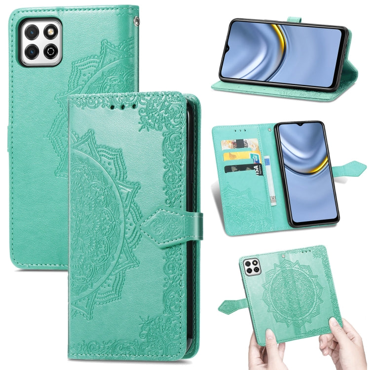 For Huawei Enjoy 20 5G Mandala Flower Embossed Horizontal Flip Leather Case with Bracket / Card Slot / Wallet / Lanyard