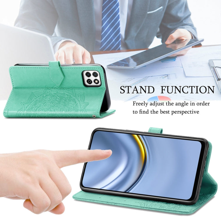 For Huawei Enjoy 20 5G Mandala Flower Embossed Horizontal Flip Leather Case with Bracket / Card Slot / Wallet / Lanyard