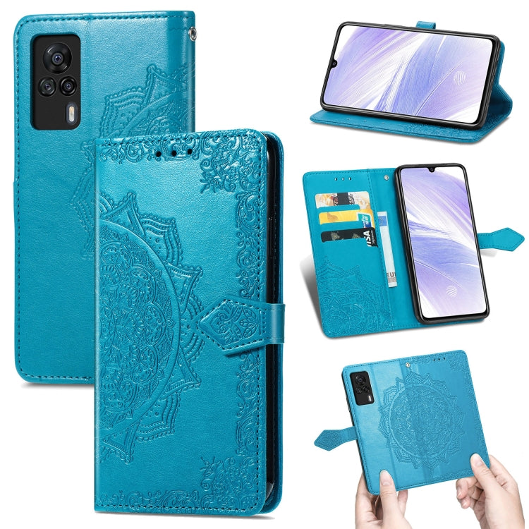 For Vivo S9e Mandala Flower Embossed Horizontal Flip Leather Case with Bracket / Card Slot / Wallet / Lanyard