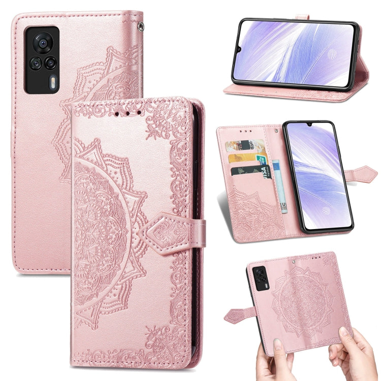 For Vivo S9e Mandala Flower Embossed Horizontal Flip Leather Case with Bracket / Card Slot / Wallet / Lanyard