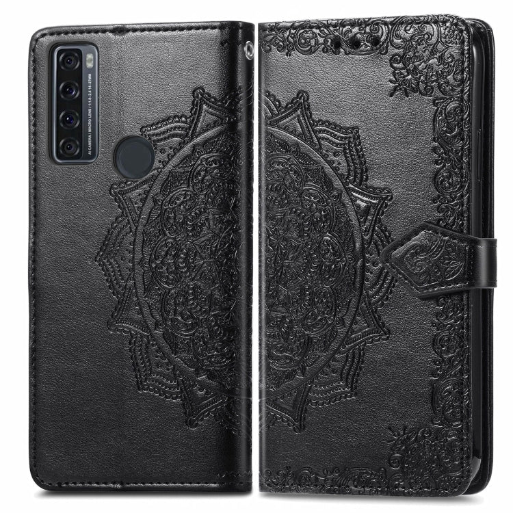 For TCL 20 SE Mandala Flower Embossed Horizontal Flip Leather Case with Bracket / Card Slot / Wallet / Lanyard