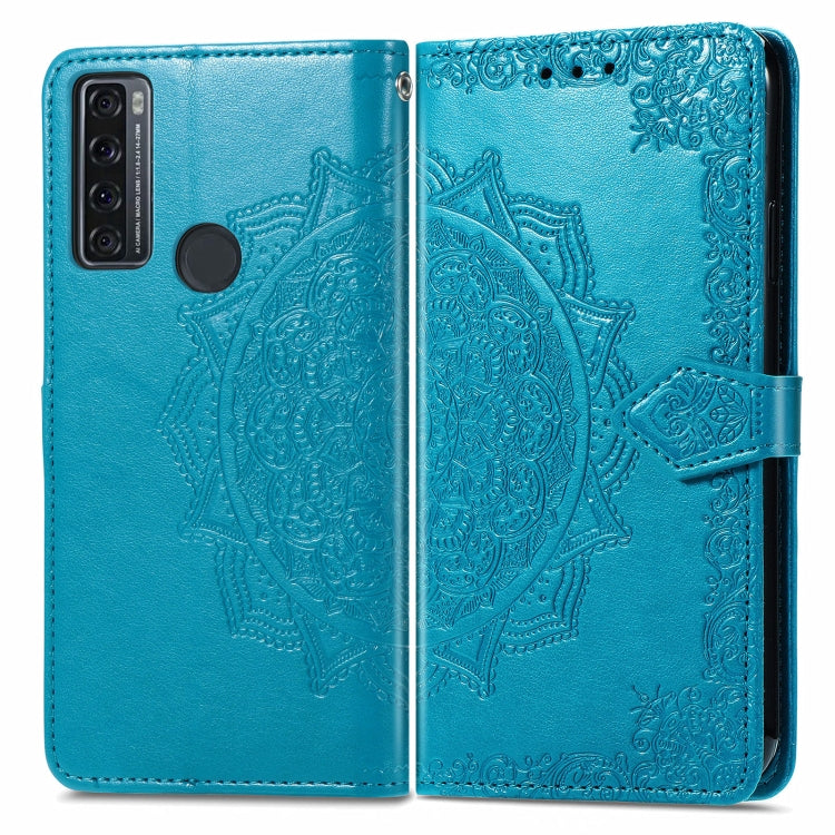 For TCL 20 SE Mandala Flower Embossed Horizontal Flip Leather Case with Bracket / Card Slot / Wallet / Lanyard