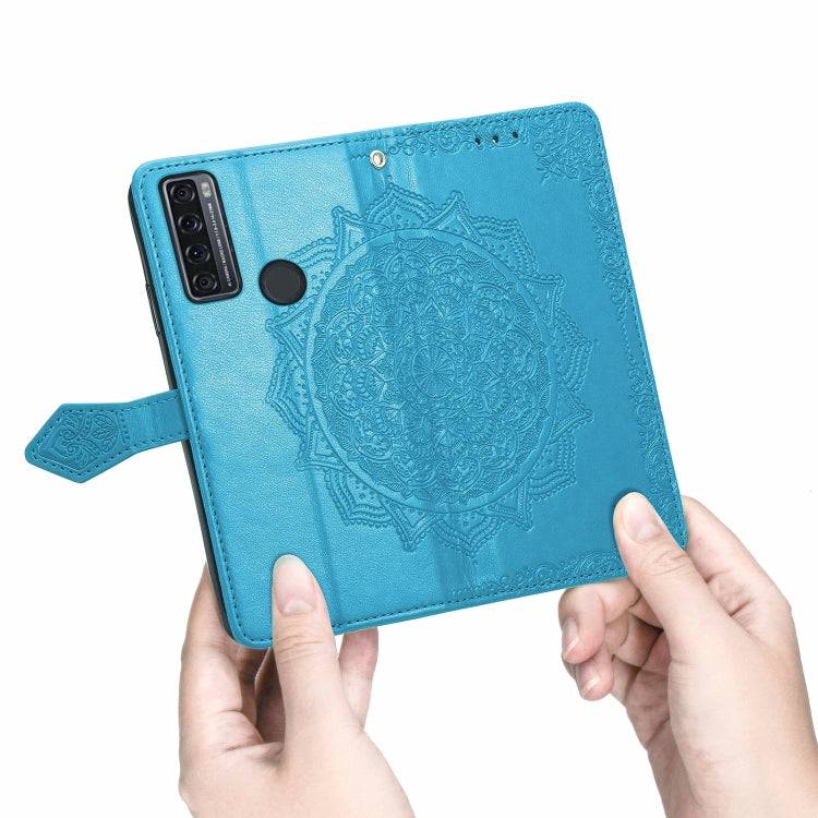 For TCL 20 SE Mandala Flower Embossed Horizontal Flip Leather Case with Bracket / Card Slot / Wallet / Lanyard