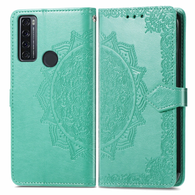 For TCL 20 SE Mandala Flower Embossed Horizontal Flip Leather Case with Bracket / Card Slot / Wallet / Lanyard