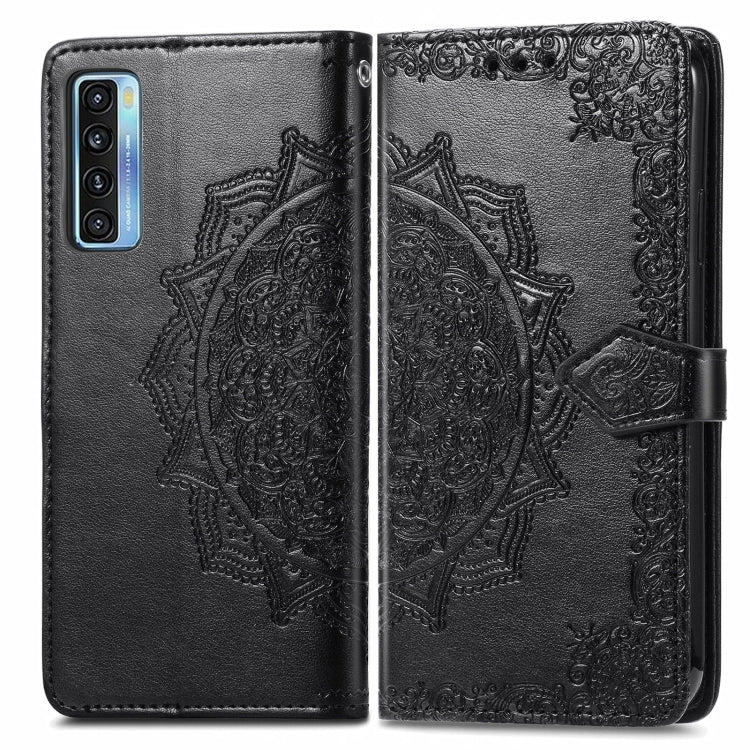 For TCL 20S Mandala Flower Embossed Horizontal Flip Leather Case with Bracket / Card Slot / Wallet / Lanyard
