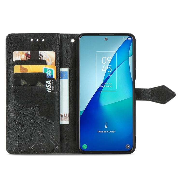 For TCL 20S Mandala Flower Embossed Horizontal Flip Leather Case with Bracket / Card Slot / Wallet / Lanyard