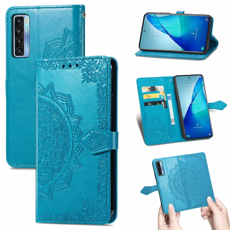 For TCL 20S Mandala Flower Embossed Horizontal Flip Leather Case with Bracket / Card Slot / Wallet / Lanyard