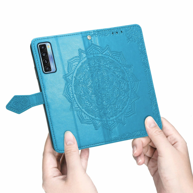 For TCL 20S Mandala Flower Embossed Horizontal Flip Leather Case with Bracket / Card Slot / Wallet / Lanyard