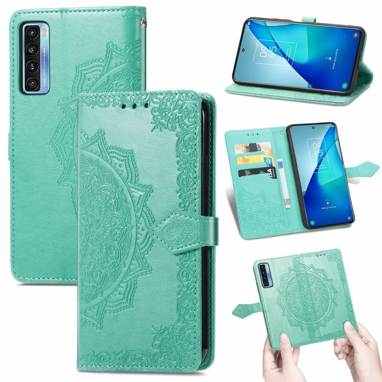 For TCL 20S Mandala Flower Embossed Horizontal Flip Leather Case with Bracket / Card Slot / Wallet / Lanyard