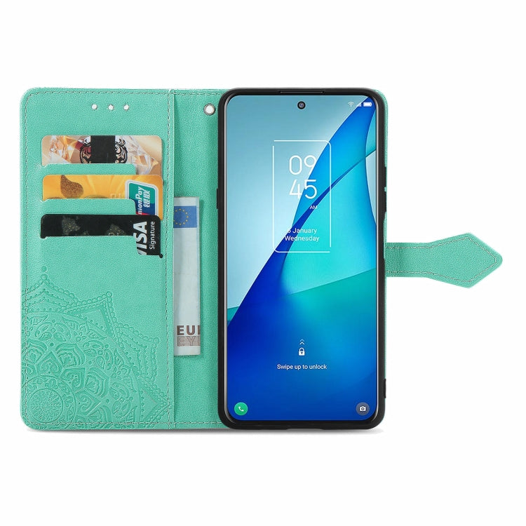 For TCL 20S Mandala Flower Embossed Horizontal Flip Leather Case with Bracket / Card Slot / Wallet / Lanyard