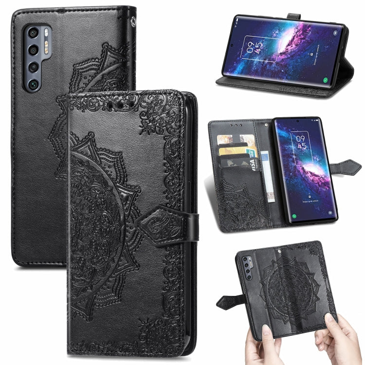 For TCL 20 Pro 5G Mandala Flower Embossed Horizontal Flip Leather Case with Bracket / Card Slot / Wallet / Lanyard