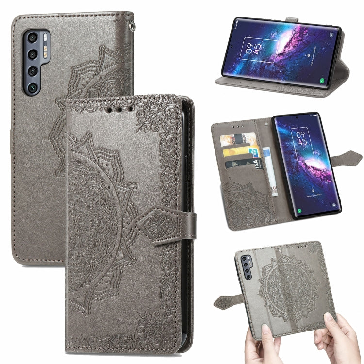 For TCL 20 Pro 5G Mandala Flower Embossed Horizontal Flip Leather Case with Bracket / Card Slot / Wallet / Lanyard