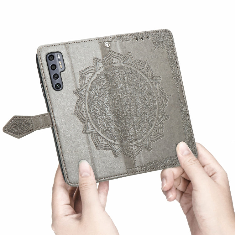 For TCL 20 Pro 5G Mandala Flower Embossed Horizontal Flip Leather Case with Bracket / Card Slot / Wallet / Lanyard