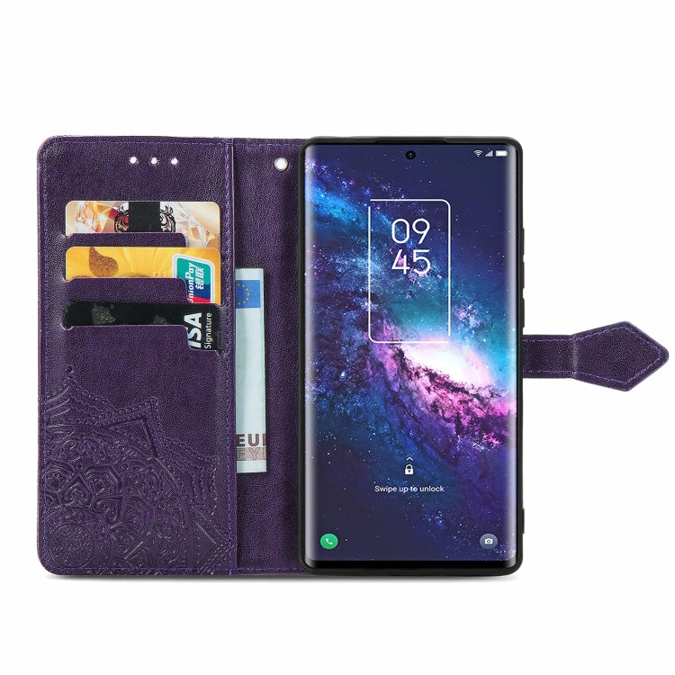 For TCL 20 Pro 5G Mandala Flower Embossed Horizontal Flip Leather Case with Bracket / Card Slot / Wallet / Lanyard