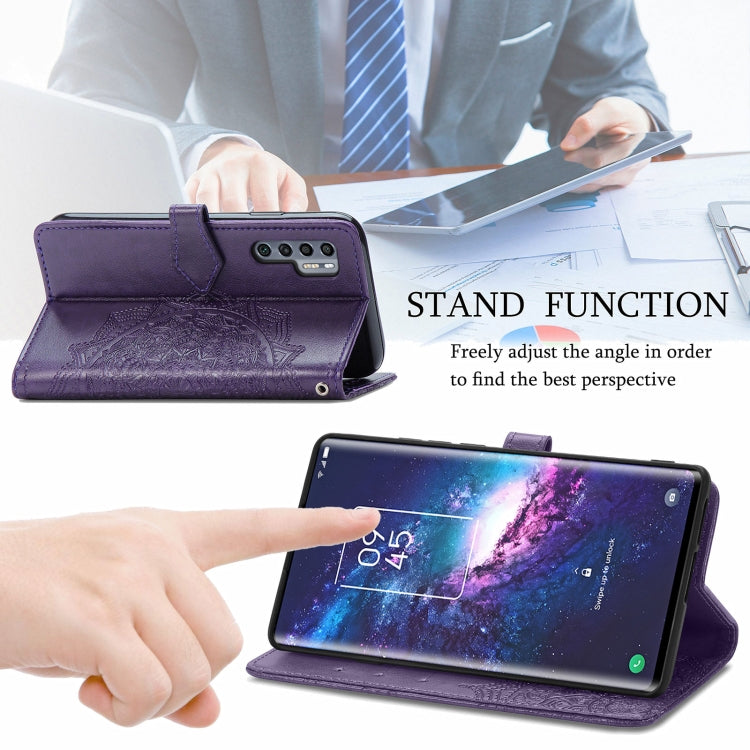 For TCL 20 Pro 5G Mandala Flower Embossed Horizontal Flip Leather Case with Bracket / Card Slot / Wallet / Lanyard