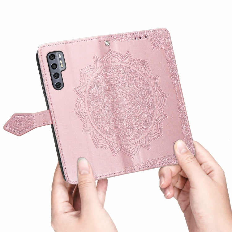 For TCL 20 Pro 5G Mandala Flower Embossed Horizontal Flip Leather Case with Bracket / Card Slot / Wallet / Lanyard
