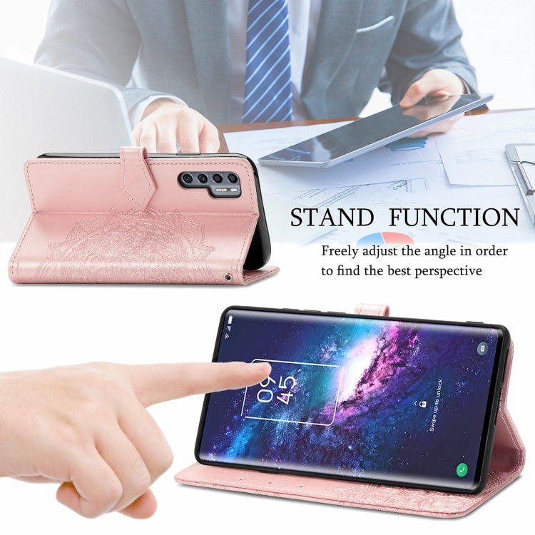 For TCL 20 Pro 5G Mandala Flower Embossed Horizontal Flip Leather Case with Bracket / Card Slot / Wallet / Lanyard