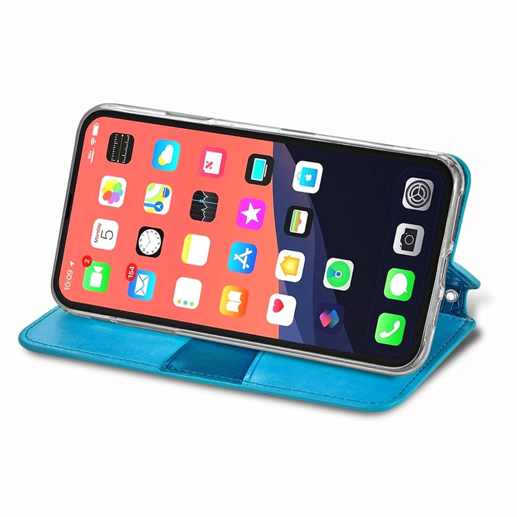 For iPhone 13 mini  Blooming Mandala Embossed Pattern Magnetic Horizontal Flip Leather Case with Holder & Card Slots & Wallet