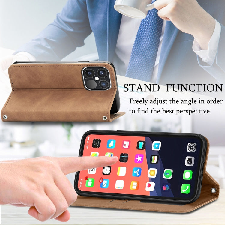 For iPhone 13 Pro Max  Retro Skin Feel Business Magnetic Horizontal Flip Leather Case With Holder & Card Slots & Wallet & Photo Frame