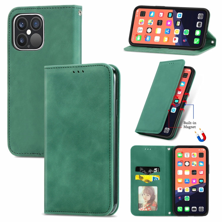 For iPhone 13 Pro Max  Retro Skin Feel Business Magnetic Horizontal Flip Leather Case With Holder & Card Slots & Wallet & Photo Frame
