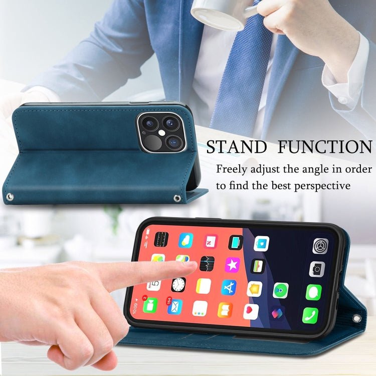For iPhone 13 Pro For  iPhone 13 Pro Retro Skin Feel Business Magnetic Horizontal Flip Leather Case With Holder & Card Slots & Wallet & Photo Frame
