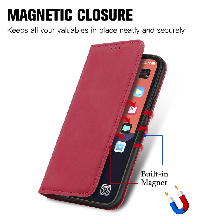 For iPhone 13 Retro Skin Feel Business Magnetic Horizontal Flip Leather Case With Holder & Card Slots & Wallet & Photo Frame