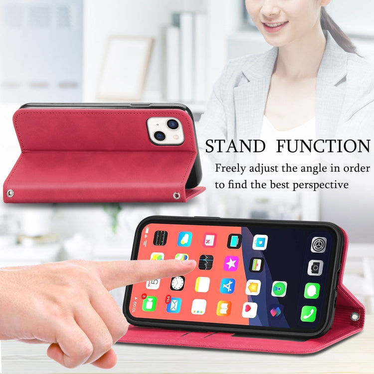 For iPhone 13 Retro Skin Feel Business Magnetic Horizontal Flip Leather Case With Holder & Card Slots & Wallet & Photo Frame