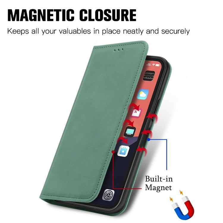 For iPhone 13 Retro Skin Feel Business Magnetic Horizontal Flip Leather Case With Holder & Card Slots & Wallet & Photo Frame