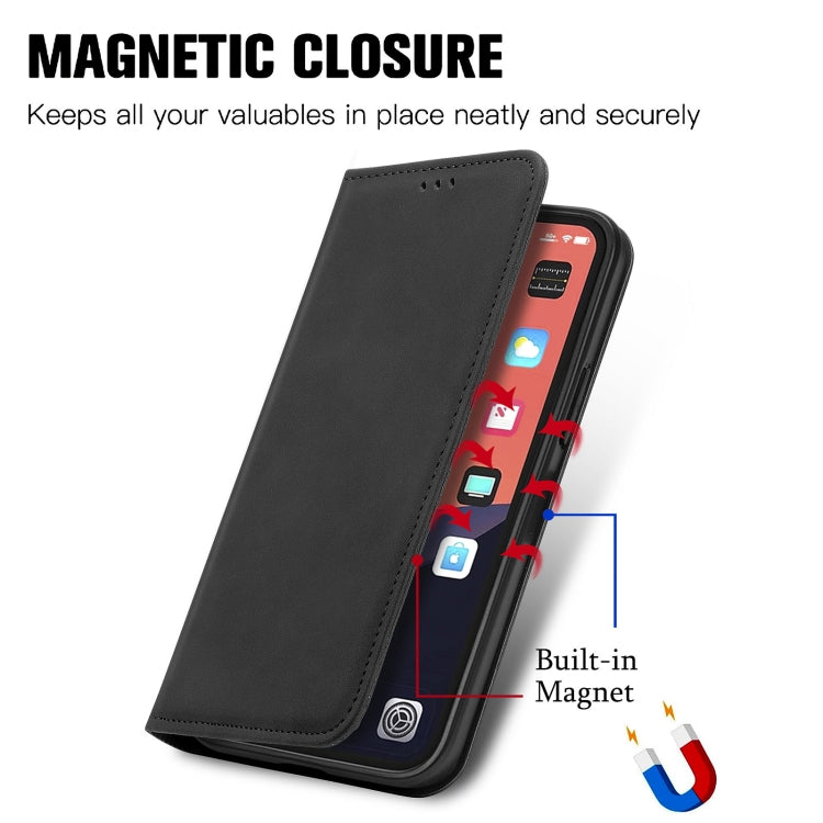 For iPhone 13 mini  Retro Skin Feel Business Magnetic Horizontal Flip Leather Case With Holder & Card Slots & Wallet & Photo Frame