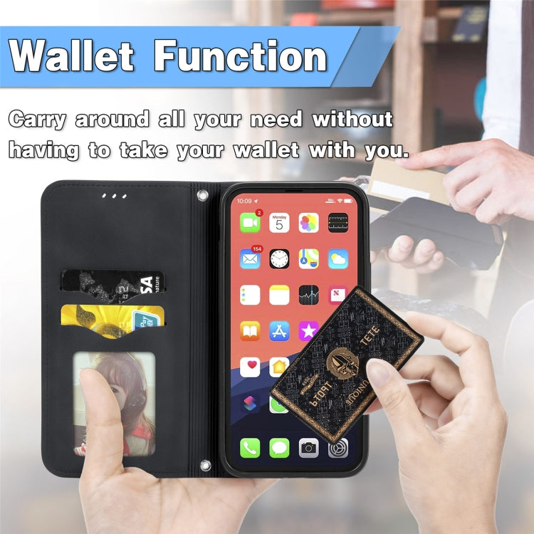 For iPhone 13 mini  Retro Skin Feel Business Magnetic Horizontal Flip Leather Case With Holder & Card Slots & Wallet & Photo Frame