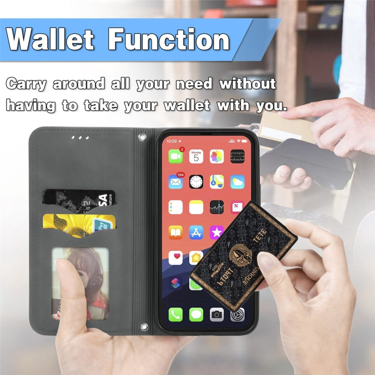 For iPhone 13 mini  Retro Skin Feel Business Magnetic Horizontal Flip Leather Case With Holder & Card Slots & Wallet & Photo Frame