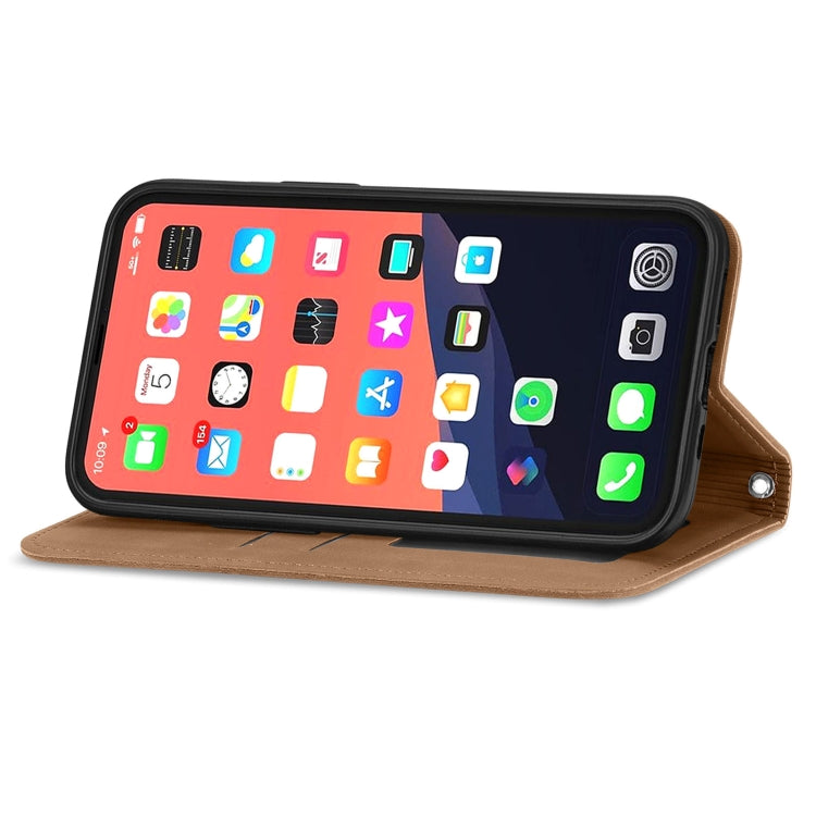 For iPhone 13 mini  Retro Skin Feel Business Magnetic Horizontal Flip Leather Case With Holder & Card Slots & Wallet & Photo Frame