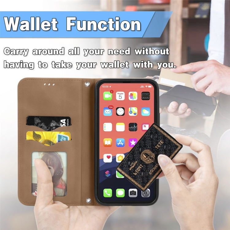 For iPhone 13 mini  Retro Skin Feel Business Magnetic Horizontal Flip Leather Case With Holder & Card Slots & Wallet & Photo Frame