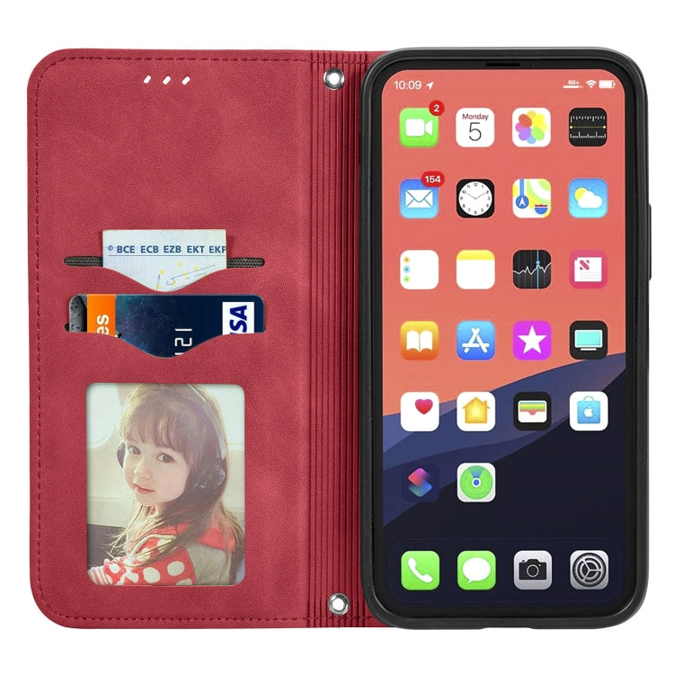For iPhone 13 mini  Retro Skin Feel Business Magnetic Horizontal Flip Leather Case With Holder & Card Slots & Wallet & Photo Frame