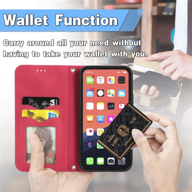 For iPhone 13 mini  Retro Skin Feel Business Magnetic Horizontal Flip Leather Case With Holder & Card Slots & Wallet & Photo Frame