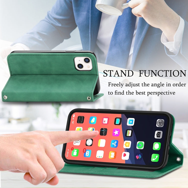For iPhone 13 mini  Retro Skin Feel Business Magnetic Horizontal Flip Leather Case With Holder & Card Slots & Wallet & Photo Frame