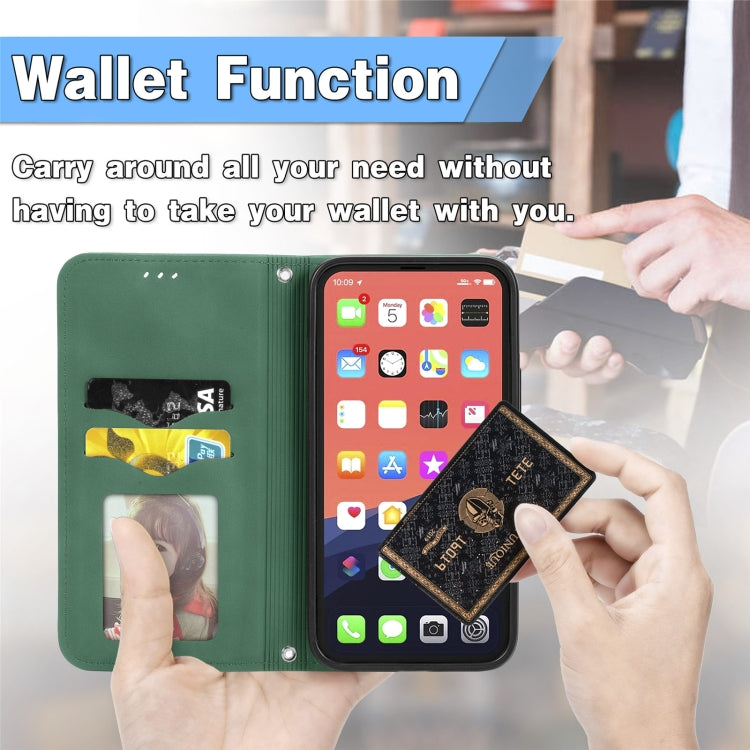 For iPhone 13 mini  Retro Skin Feel Business Magnetic Horizontal Flip Leather Case With Holder & Card Slots & Wallet & Photo Frame