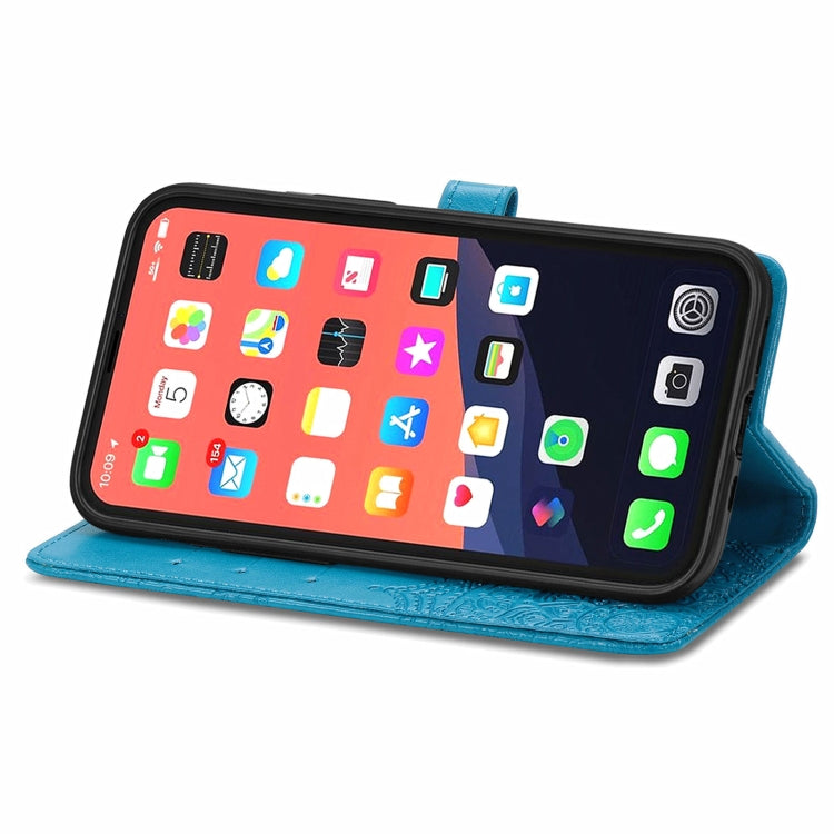 For iPhone 13 Pro Mandala Flower Embossed Horizontal Flip Leather Case with Holder & Three Card Slots & Wallet & Lanyard